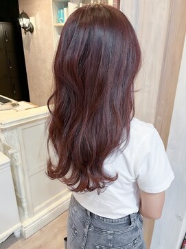 キャアリー(Caary) 福山人気高発色ピンクラベンダーゆる巻きパーマ艶髪大人かわいい