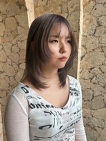 アトリエ エス atelier es HAIRDESIGN&nbsp;顔周りレイヤー/韓国ヘア/小顔カット/ラベンダーグレージュ/夏