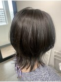 ウルフカットくびれボブ/２０代３０代４０代/オリーブグレージュ