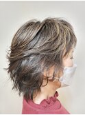 レイヤー×クリープパーマ×ハイライト/30代40代50代60代
