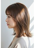 30代40代50代フェイスレイヤー外ハネロブ透明感カラー髪質改善