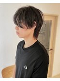 乾かすだけでキマる髪/メンズウルフヘア/黒髪フェザーパーマ