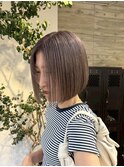 ラベンダーグレージュラベンダーミルクティーダブルカラーボブ