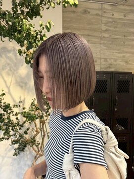 ヲタク(wotaku.) ラベンダーグレージュラベンダーミルクティーダブルカラーボブ