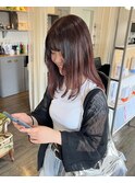 ツヤ感レッドブラウン