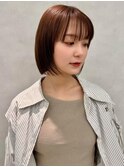 イメチェン/似合わせカット/フルバング／レッドブラウン/中野