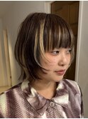 レイヤーカットレイヤーボブデザインカラーブリーチハイライト