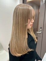 ユウル 横浜(juhl.) モカブラウンミルクティーブリーチダブルカラーヘーゼルベージュ