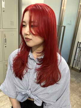 ラニヘアサロン(lani hair salon) レッドカラー/レイヤースタイル/あざやかレッドカラー
