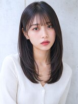 アディ 中野南口店(Addi) 暗髪シアーバングの艶セミロング