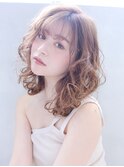 ガーリーミディ_オリーブカラーハイライトカラー_27403