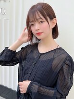 アイユー(ii+U)&nbsp;韓国ボブ　グレージュアッシュ　前髪カット　ぱっつん前髪