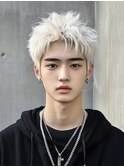 xスパイキーショート/ブルーブラック/韓国マッシュ