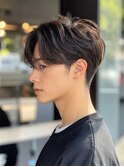サーフカール フェザーパーマ スパイキーショートブルーブラック