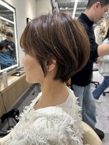 ロンドプロフィール 浦和(Lond profil) 大人可愛い20代30代40代黒髪前下がりショートボブ丸みショート◎