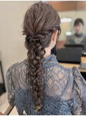 ヘアセット/お呼ばれヘア/結婚式/参列/編み下ろし/編み込み