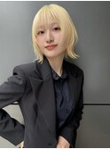 ブロンド金髪 フェイスレイヤーボブ似合わせ小顔t616