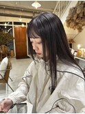 さらさらストレート　チョコレートブラウン　黒髪