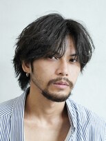 フィフス 大分(fifth)&nbsp;大分メンズセンターパートウルフ毛流れニュアンスパーマ緩め