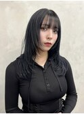 ブルーブラック/レイヤーカット/顔周りカット/ハッシュカット