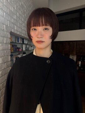 ダブミックス(DaB MIX) ミニボブ/耳かけ/ボブ/ぱっつん前髪/ピンクカラー/透明感カラー