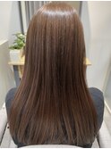 ブリーチなし明るい白髪染め×丸くなる縮毛矯正