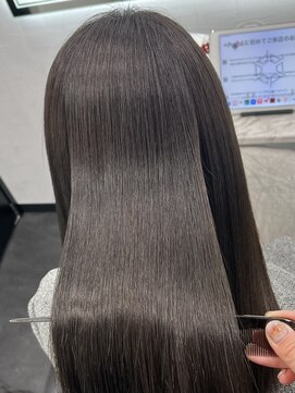 ピリオド 赤坂(Period.) ミディアムヘアーオリーブベージュカラー髪質改善　赤坂見附