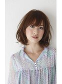 アシンメトリー× 前下がり× 斜めバング×ボブ×センターパート