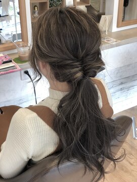 アーツヘアー JR上熊本駅店(ARTS@HAIR) 簡単5分アレンジ×メッシュ×グレージュ
