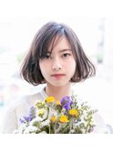 毛先をワンカールさせたナチュラルなボブスタイル♪