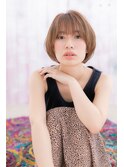 伸ばしかけにも◎ラベンダーベージュ小顔ひし形ショートb