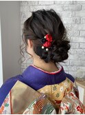 着物アレンジ×シニヨン