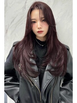 ランズ(LANDS) カシスピンク レイヤーカット 【韓国ヘア 大阪 梅田】