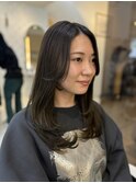 20代30代レイヤーカットオリーブグレージュカラーワンカール