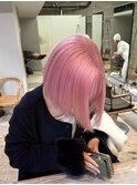 ピンクカラーペールピンクハイトーンケアブリーチダブルカラー