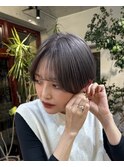 ラベンダーグレージュ透明感カラーハンサムショートダブルカラー