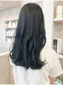 福山市美容室Caary春カラー透明感ブルーブラック暗髪カラー