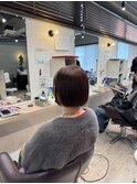 まるみボブ ショートボブ ブリーチなしカラー