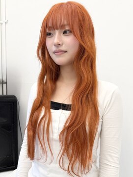 ココ 原宿(KOKO) 大人ガーリー似合わせカットミディアムレイヤーカットオレンジ