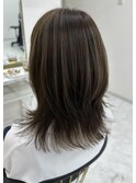 大人可愛い外ハネくびれボブうる艶ハイライト髪質改善カラー
