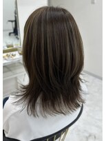 ヘアーメイク クーラ 行橋店(Hair make CURA)&nbsp;大人可愛い外ハネくびれボブうる艶ハイライト髪質改善カラー
