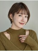 丸みショート・ボブ/丸顔/前髪あり/絶壁解消/30代/40代/50代