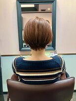 アリ 葛西店(ALi)&nbsp;ショートボブ×白髪ぼかしハイライト葛西髪質改善｜葛西縮毛矯正