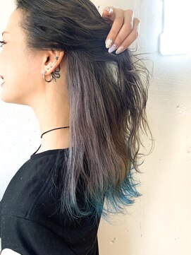 ヘアーワークス ヘルム 渋谷店(HAIR WORKS HELM) [HELM渋谷]インナー裾カラー★Ocean Blue