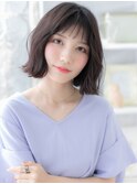 バレイヤージュ大人かわいいくせ毛風小顔ボブa越谷20代30代40代