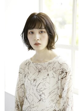 タヤ 九段店(TAYA) 愛されボブ　並行ボブ　ピンクベージュ　シースルーバング