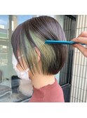 ミニボブ×インナーカラー/ボブショート■立川20代30代