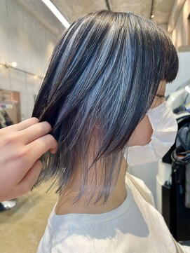 ココ 西葛西南口店(COコ) インナーアイスブルー/外ハネボブ/セクションカラー/西葛西