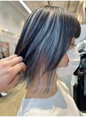 インナーアイスブルー/外ハネボブ/セクションカラー/西葛西