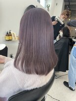 ヒビヲ(HIBIO)&nbsp;ダブルカラーピンクベージュカラーラベンダーケアブリーチボブ